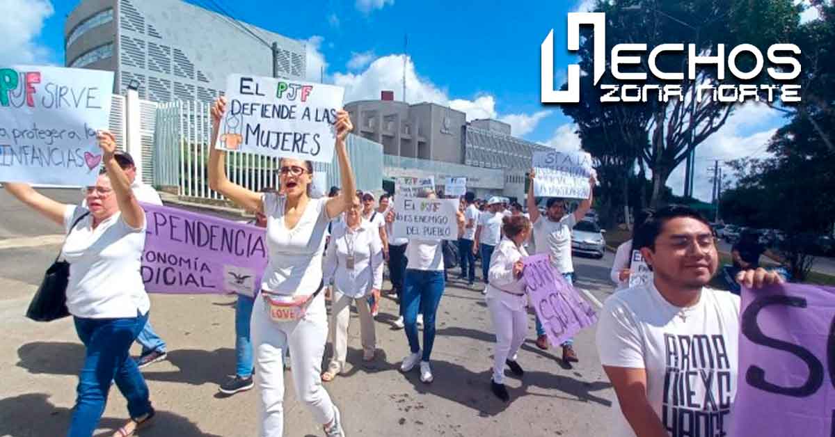 Trabajadores del Poder Judicial Federal Marchan en Xalapa contra Recortes Presupuestales